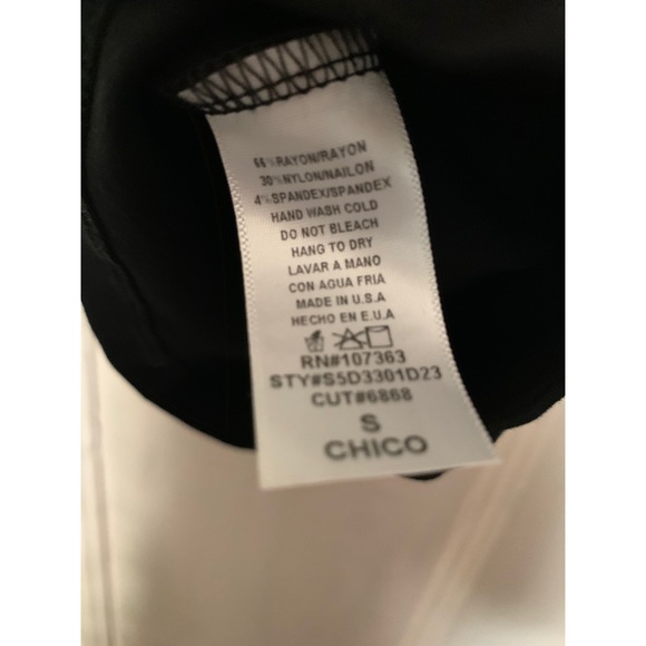 Black bodycon mini dress Size Small. Deep V - Picture 3 of 6